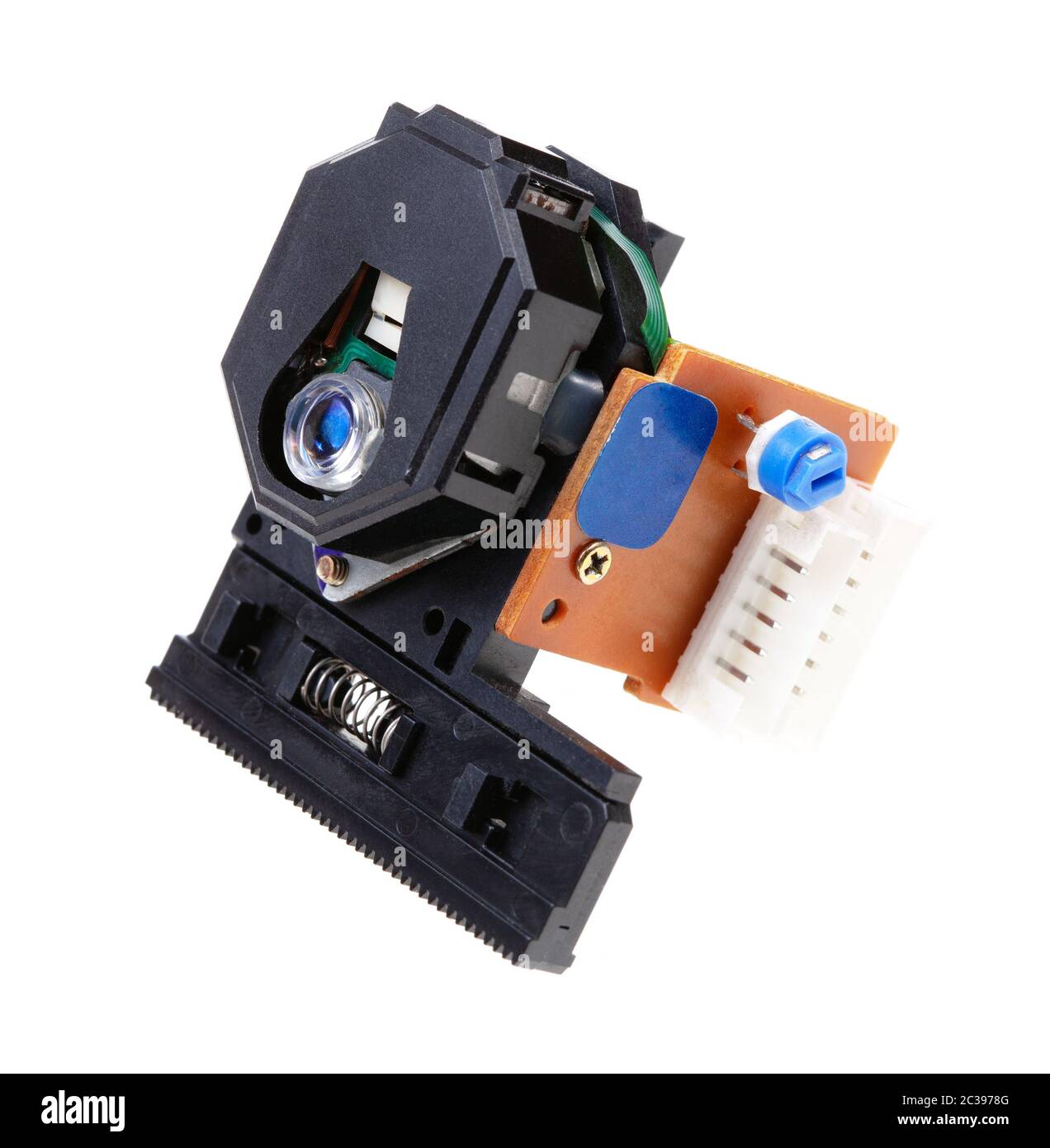 La lentille laser lecteur CD isolé sur fond blanc Photo Stock - Alamy