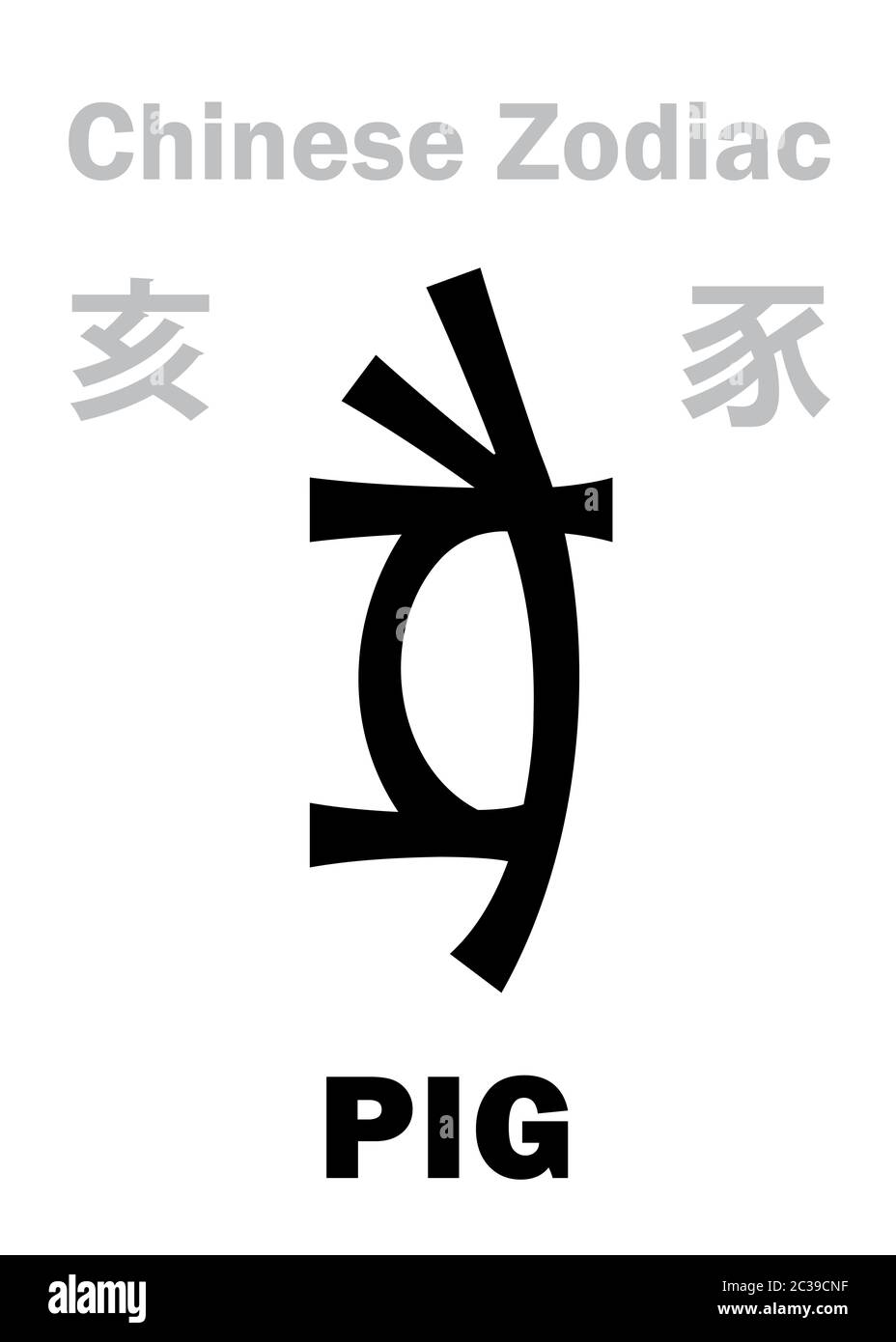 Astrologie: PORC (signe du zodiaque chinois) Banque D'Images