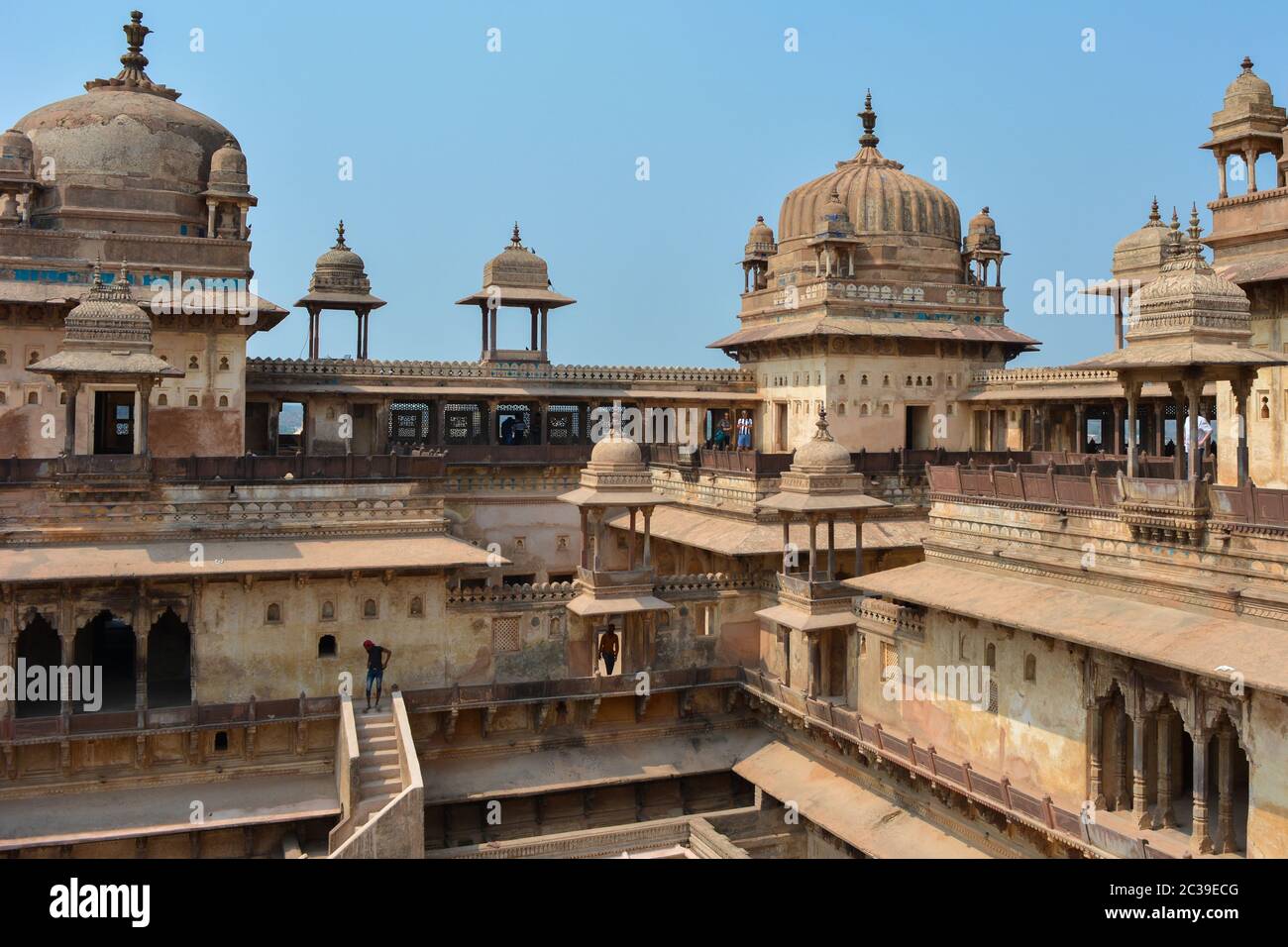 ORCHA, MADHYA PRADESH, INDE - 04 MARS 2020 : Jahangir Mahal (fort d'Orcha) à Orcha, Madhya Pradesh, Inde. Banque D'Images