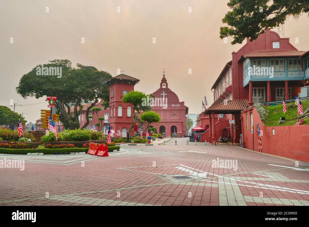 Christ Church Melaka au lever du soleil. Malaca City, Malaisie Banque D'Images