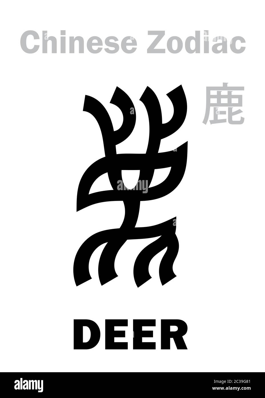 Astrologie: CERF (signe de zodiaque chinois) Banque D'Images