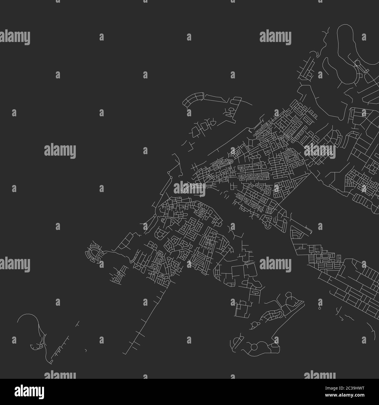 Carte vectorielle de la ville abstraite en noir et blanc Illustration de Vecteur