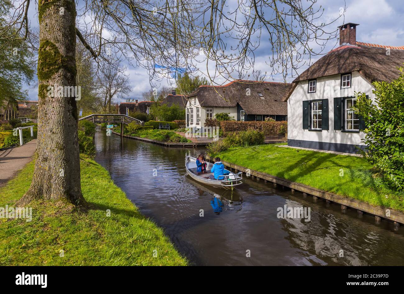 Dutch village typique de Giethoorn en Pays-Bas Banque D'Images