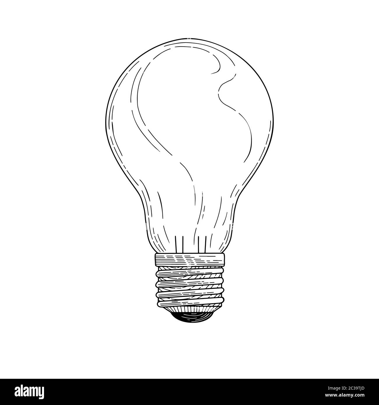 Esquissez une ampoule isolée sur un fond blanc. Illustration vectorielle Illustration de Vecteur