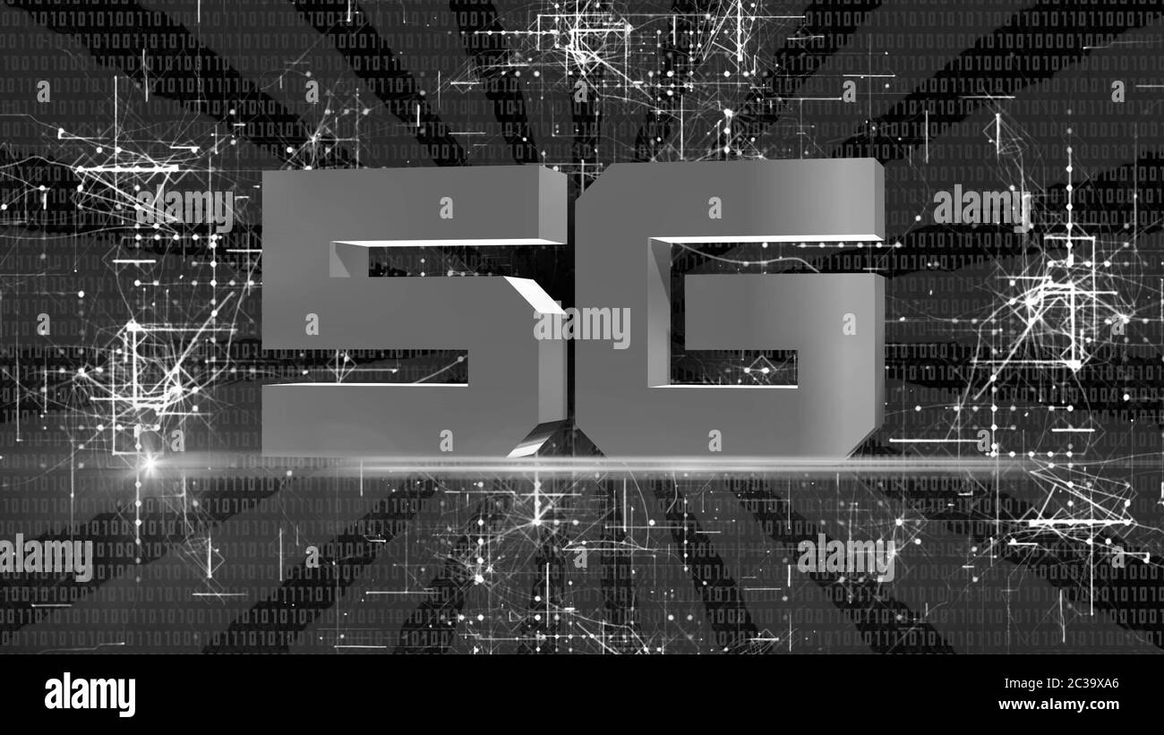 Toile de fond Creative 5G - réseau mondial haut débit Banque D'Images