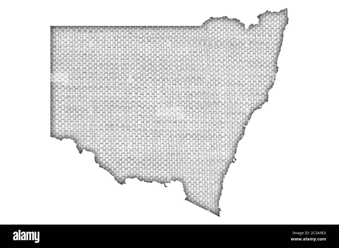 Carte de la Nouvelle Galles du Sud sur de vieux linge de maison Banque D'Images