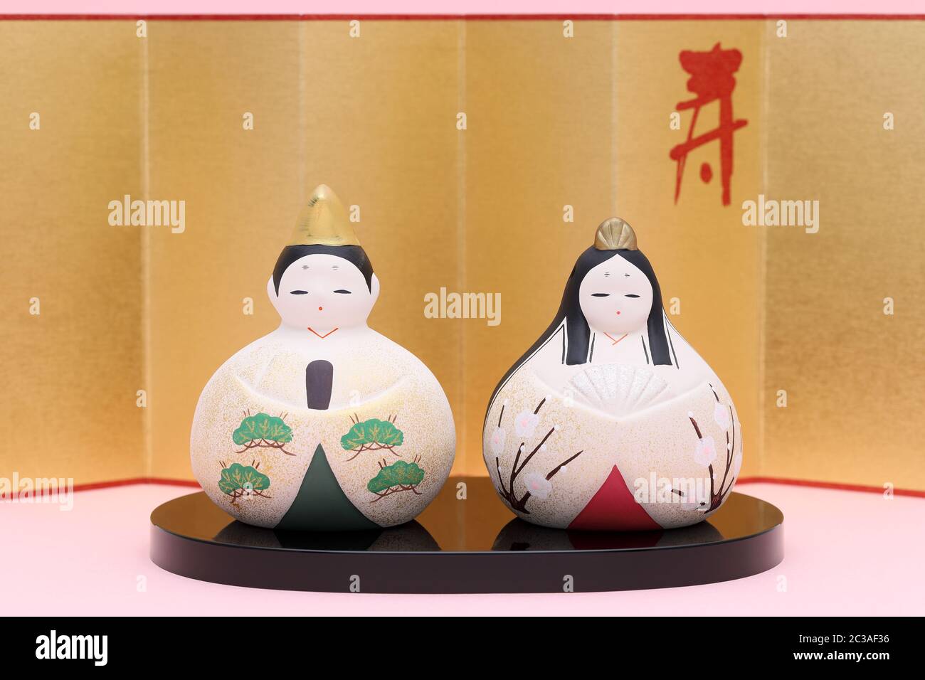 Poupées japonaises traditionnelles utilisées pour un festival pour les filles Banque D'Images