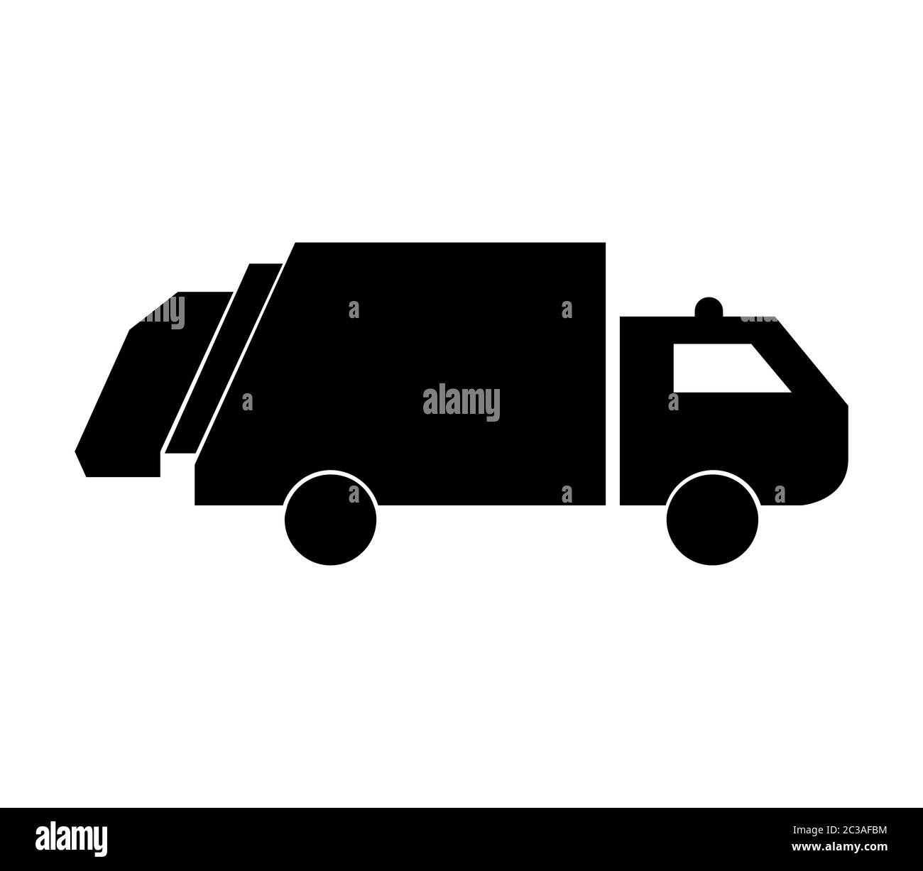 icône du camion poubelle illustrée dans le vecteur sur fond blanc Banque D'Images