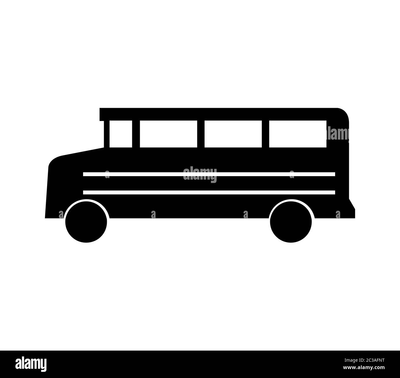 icône du bus scolaire illustrée dans le vecteur sur fond blanc Banque D'Images