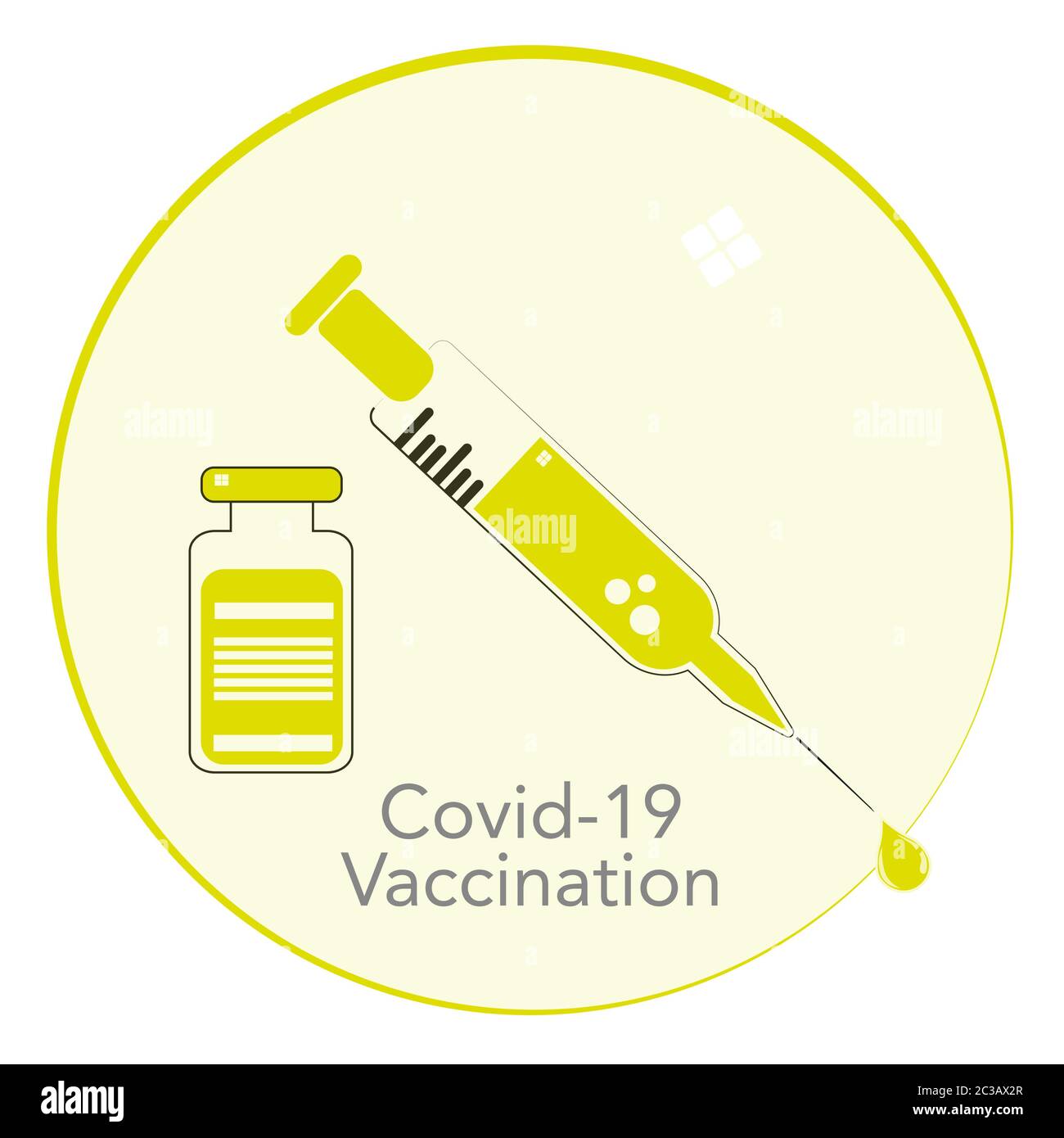 seringue de vaccination vecteur covid-19 sur fond blanc Illustration de Vecteur