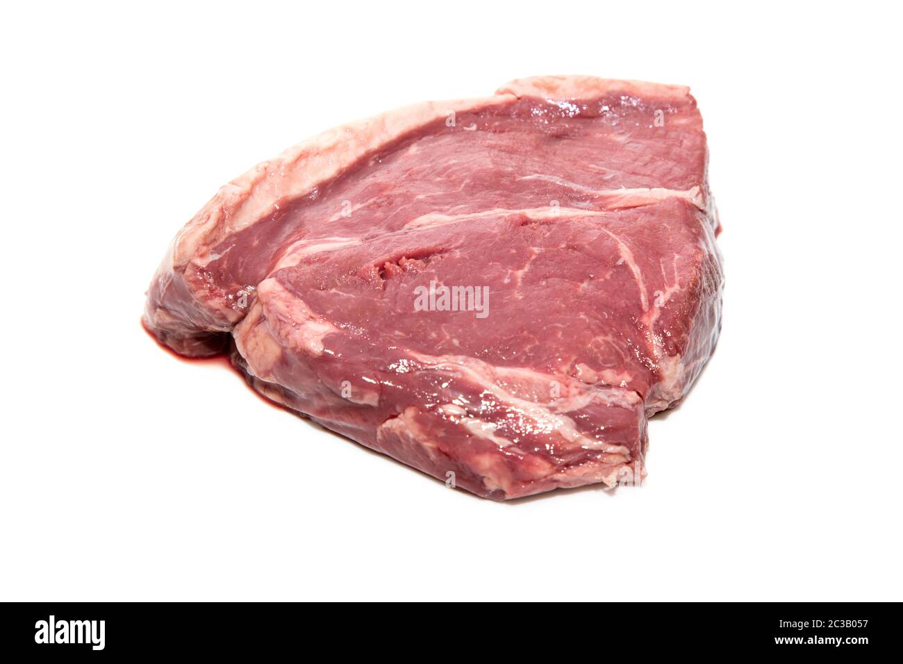 steak de 16oz épais coupé sur fond blanc de studio. Banque D'Images