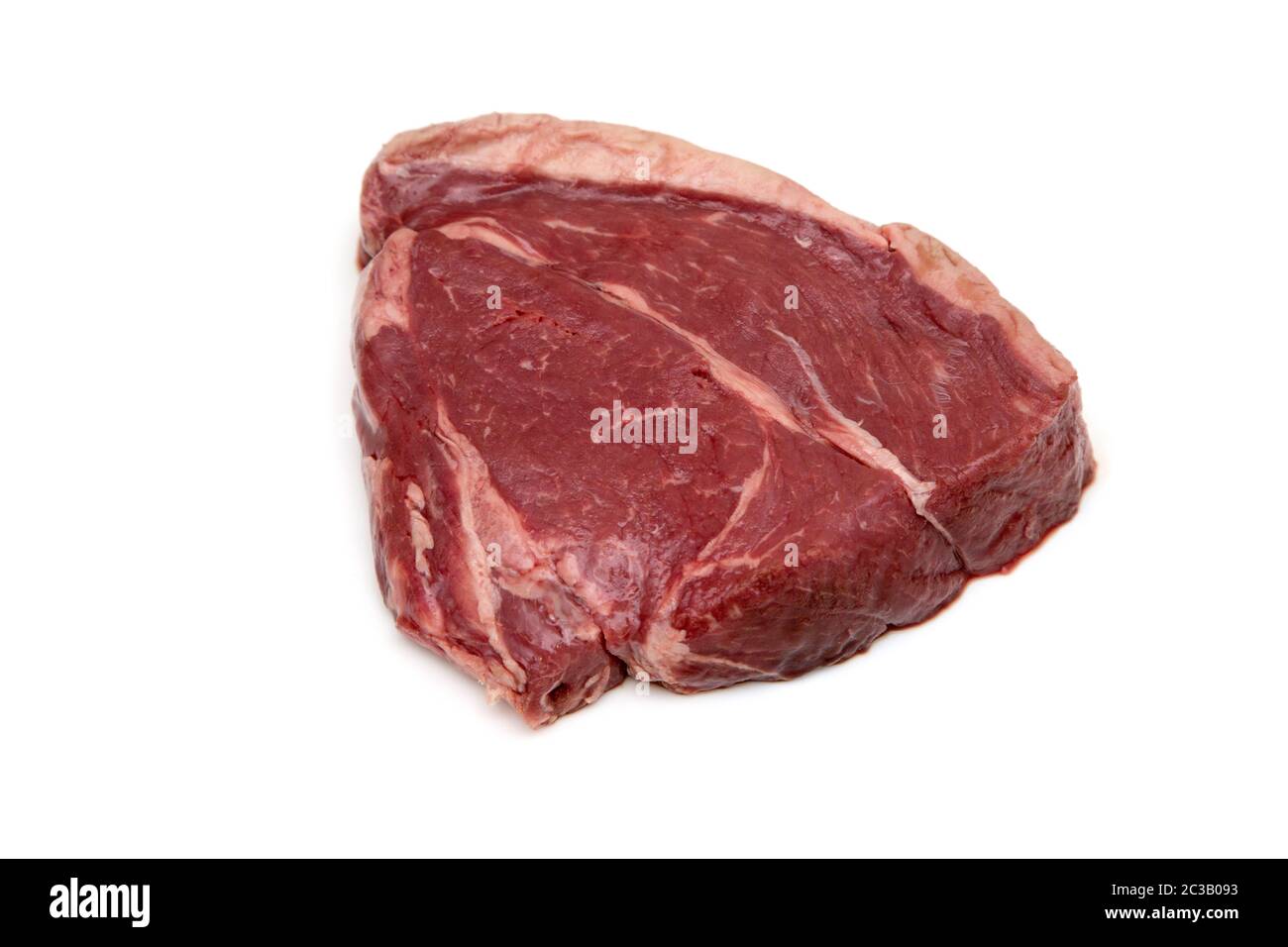 steak de 16oz épais coupé sur fond blanc de studio. Banque D'Images