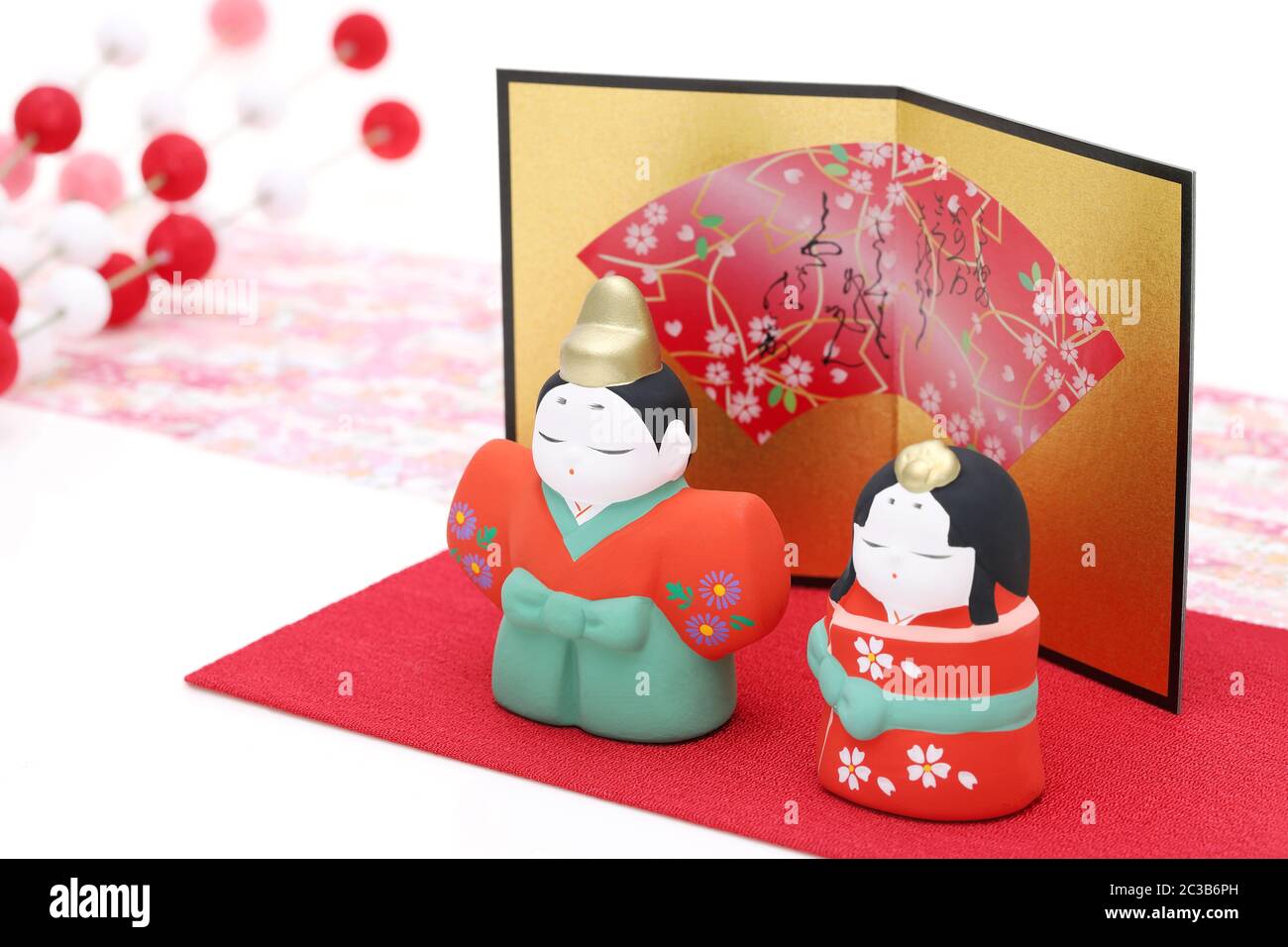 Poupées japonaises traditionnelles utilisées pour un festival Hinamaturi pour les filles Banque D'Images