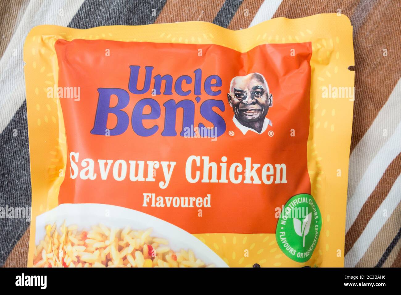 Le riz de l'oncle Ben - Mars les propriétaires du riz de l'oncle Ben doivent mettre à la casse l'image de Frank Brown, le très aimé chef de Chicago et le fermier noir afro-américain sur son emballage Banque D'Images