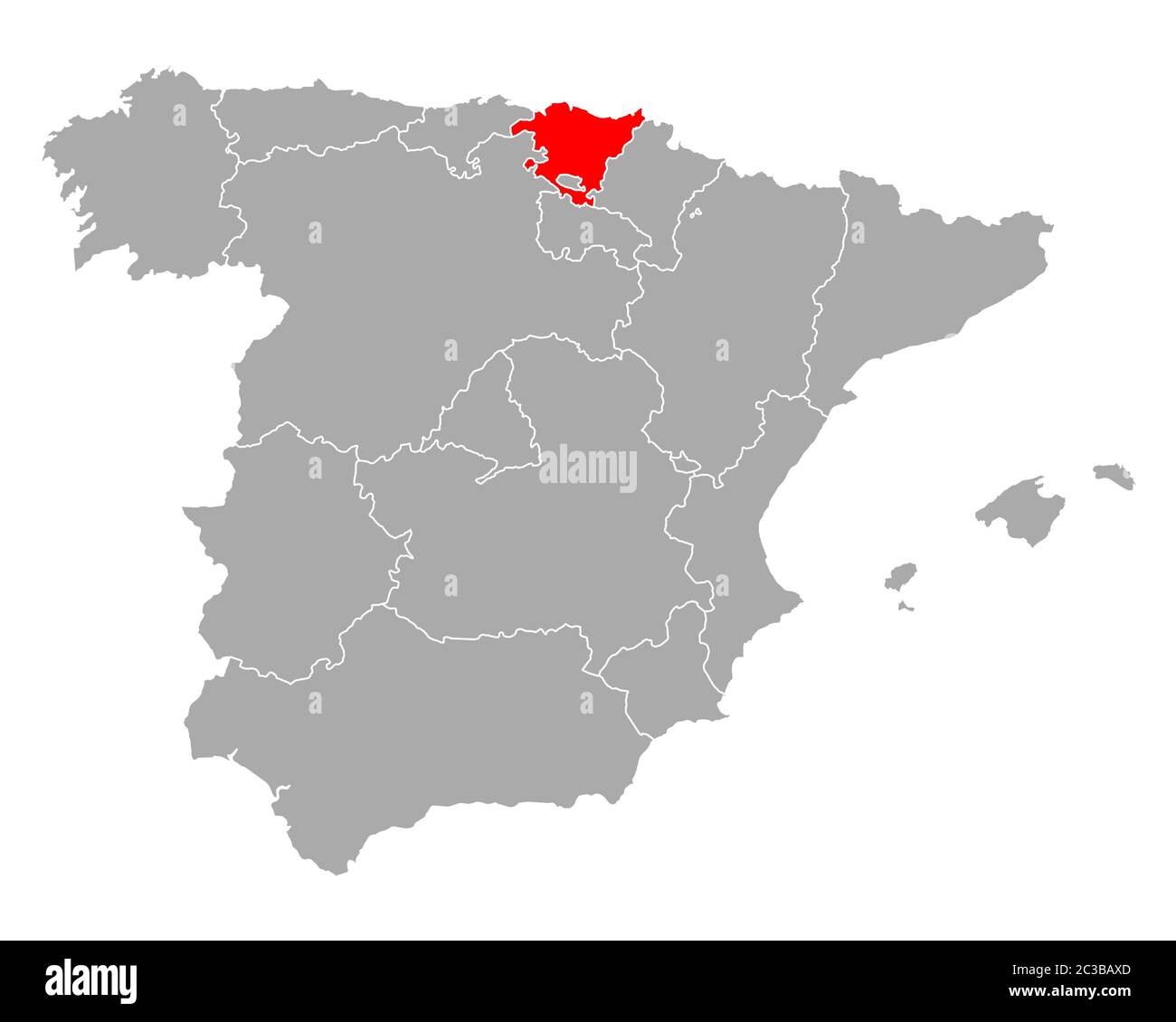 La carte du Pays Basque en Espagne Banque D'Images