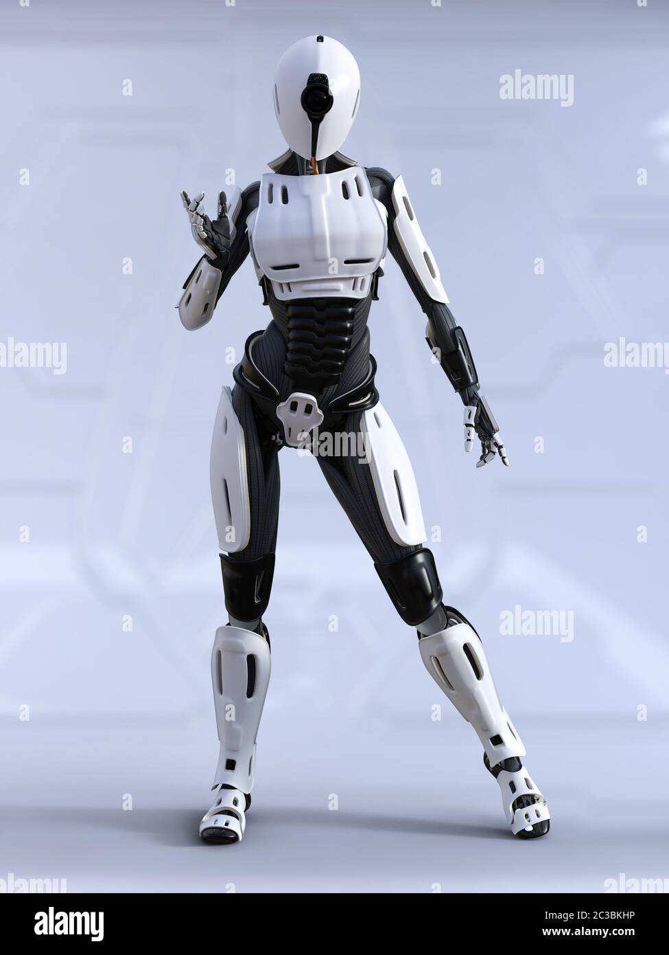 Le rendu 3D d'un robot androïde féminin et permanent. Ai futuriste concept  Photo Stock - Alamy