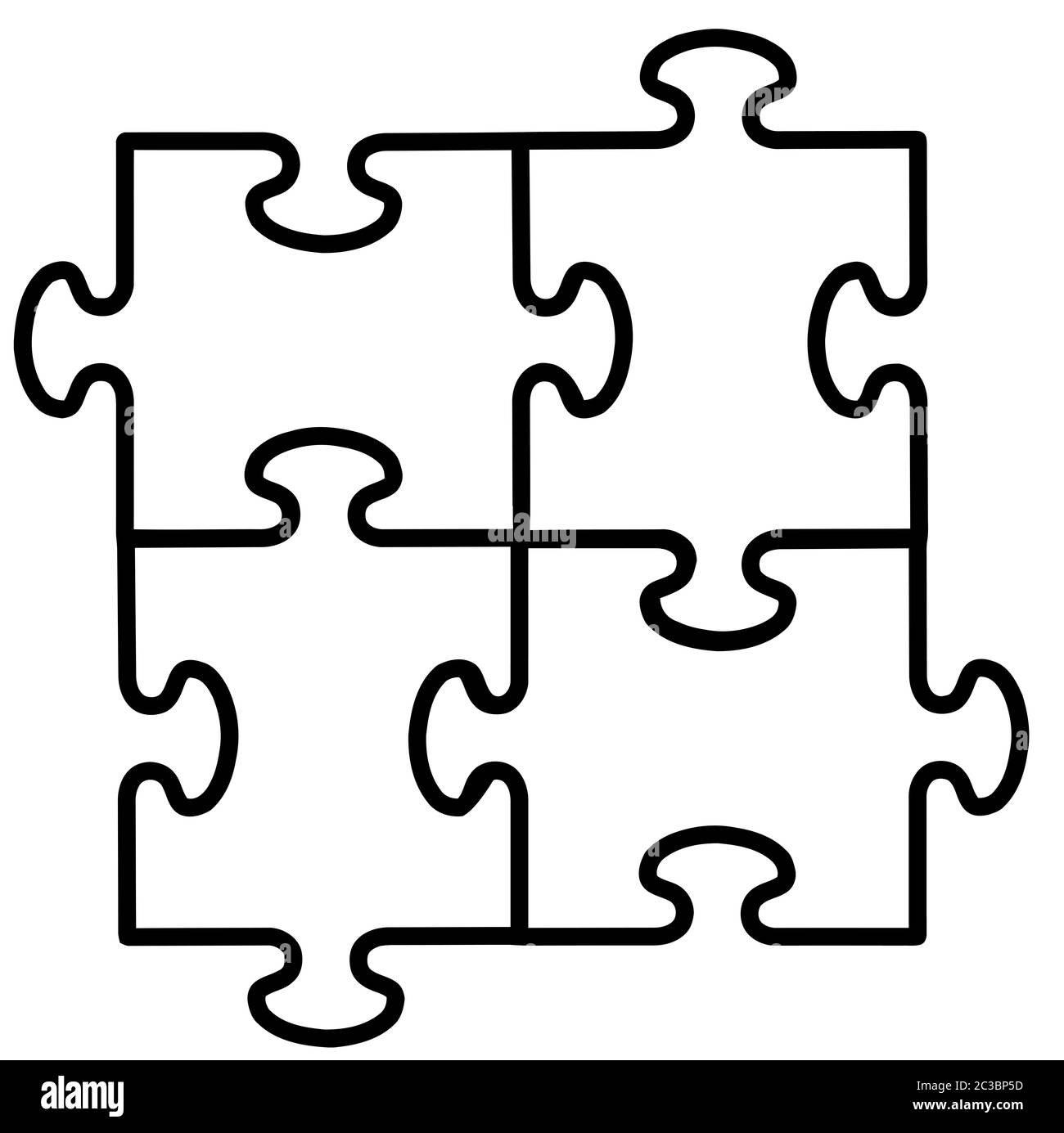 Jeu de puzzle jigsaw piece forme classique transparent coupe illustration  Photo Stock - Alamy