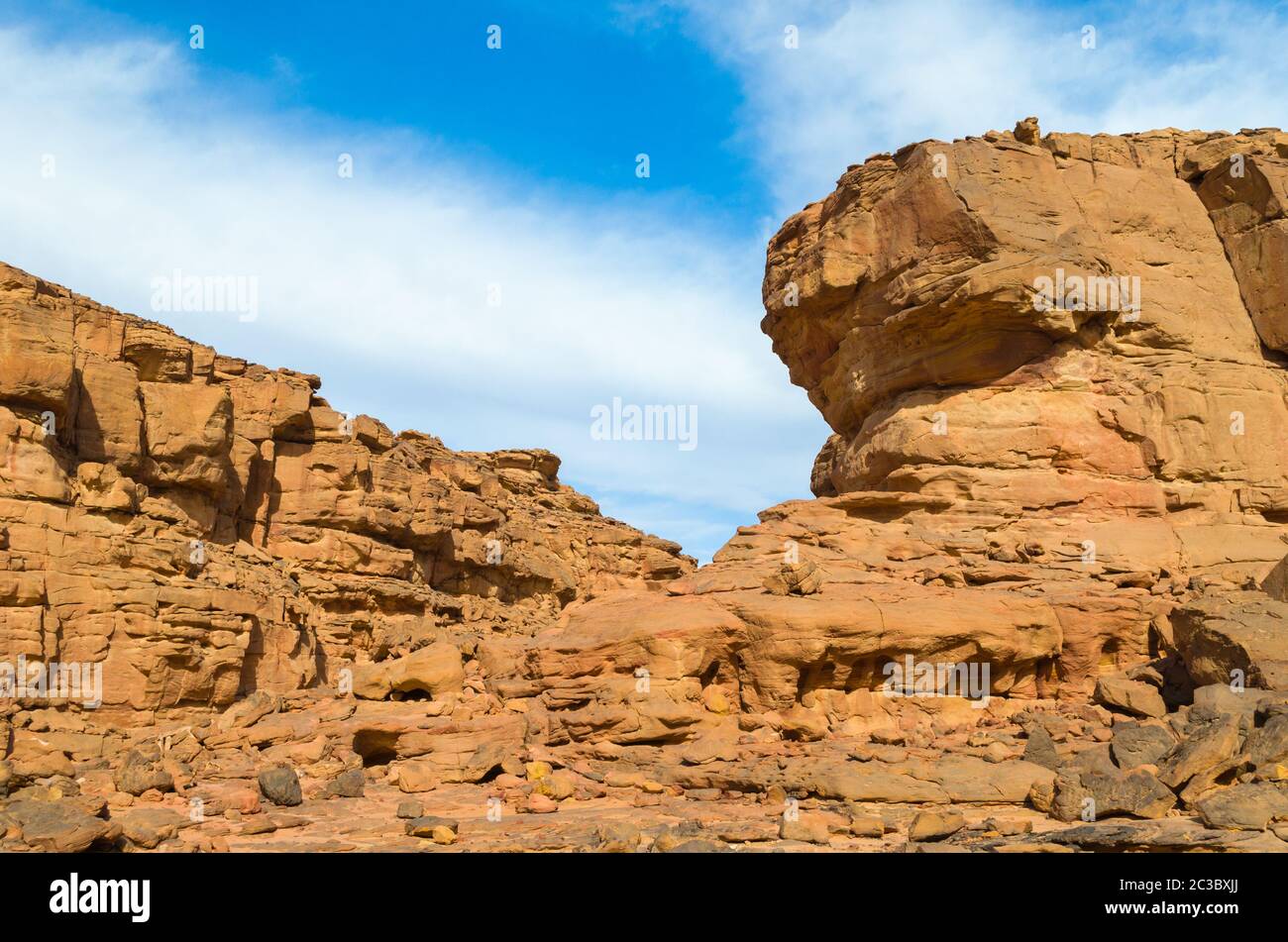 Canyon coloré avec en Égypte Dahab Sud Sinaï Banque D'Images