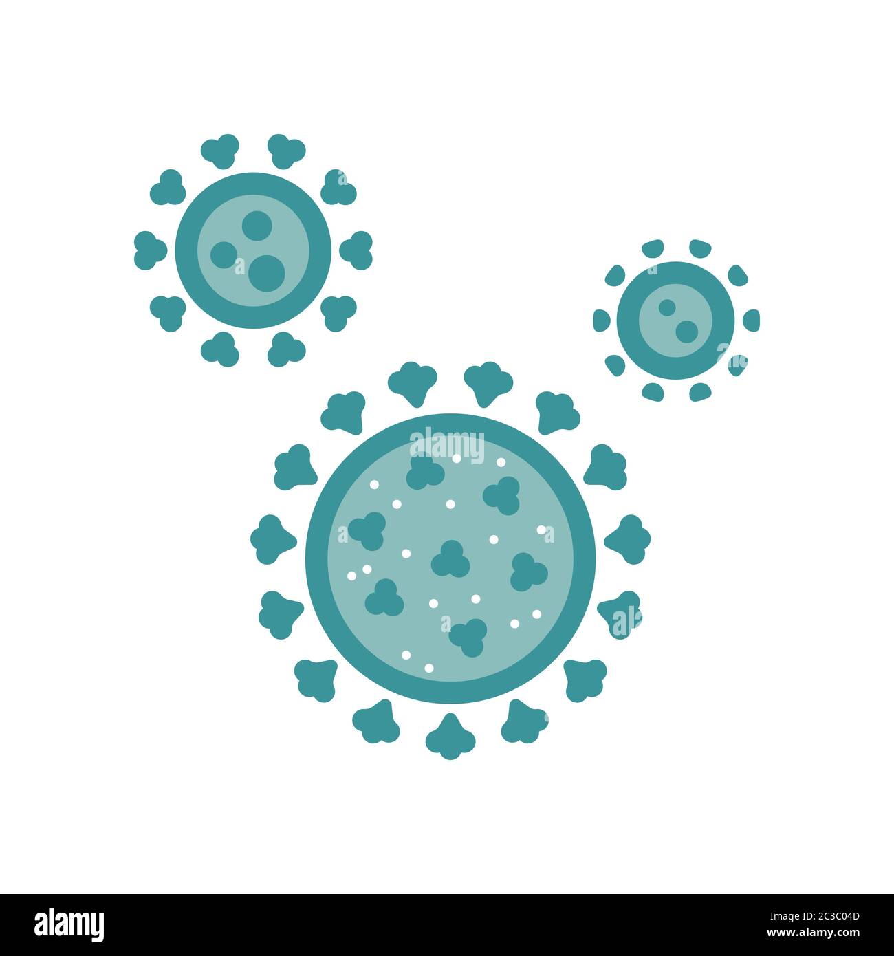 Icône de virus en couleur isolée sur blanc. Illustration vectorielle. Illustration de Vecteur