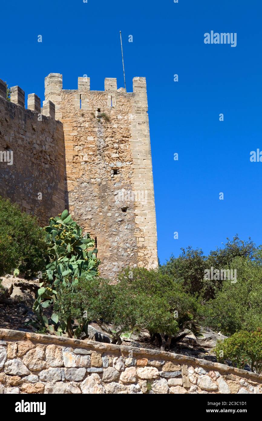 Château de Capdepera. Majorque. Îles Baléares. L'Espagne. Banque D'Images