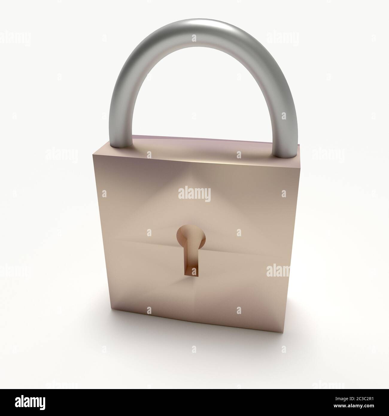 verrou 3d isolé sur fond blanc. rendu 3d Banque D'Images