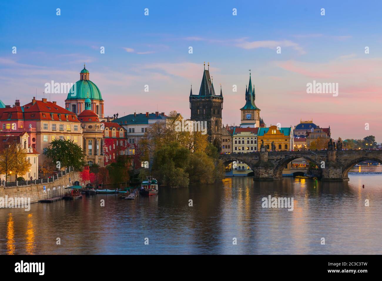 Le pont Charles de Prague - République Tchèque Banque D'Images