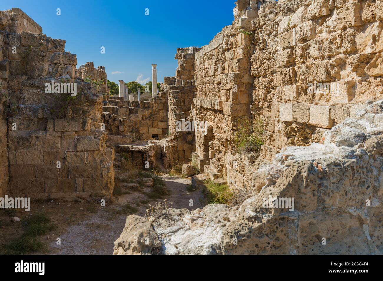 Ruines à Salamis - Famagousta Nord de Chypre Banque D'Images