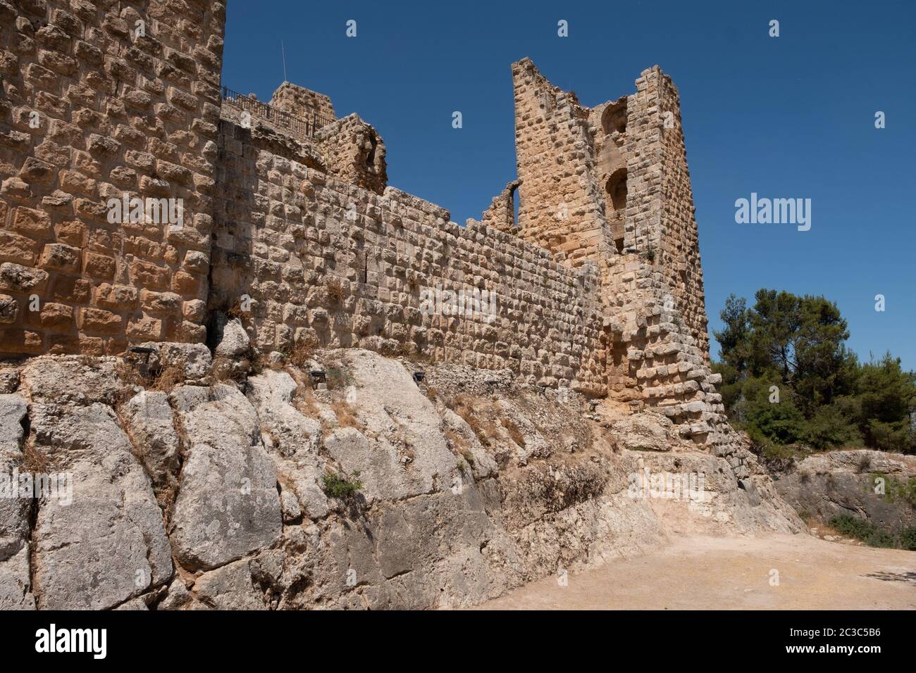 Château d'Ajloun, au nord-ouest de la Jordanie. Et les croisés arabe fort. Banque D'Images