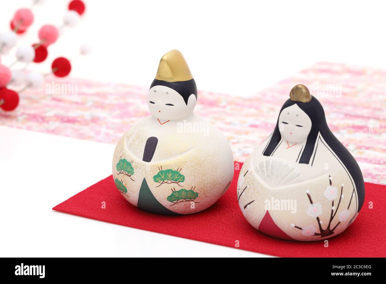 Poupées japonaises traditionnelles utilisées pour un festival Hinamaturi pour les filles Banque D'Images