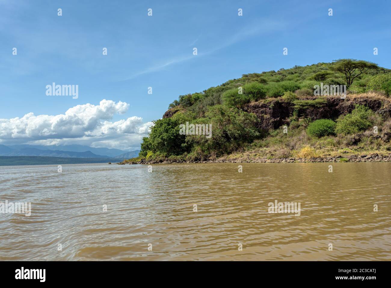 Paysage du lac Chamo dans la région des nations, Nationalités et peuples du sud de l'Éthiopie. Afrique Wilderness Banque D'Images