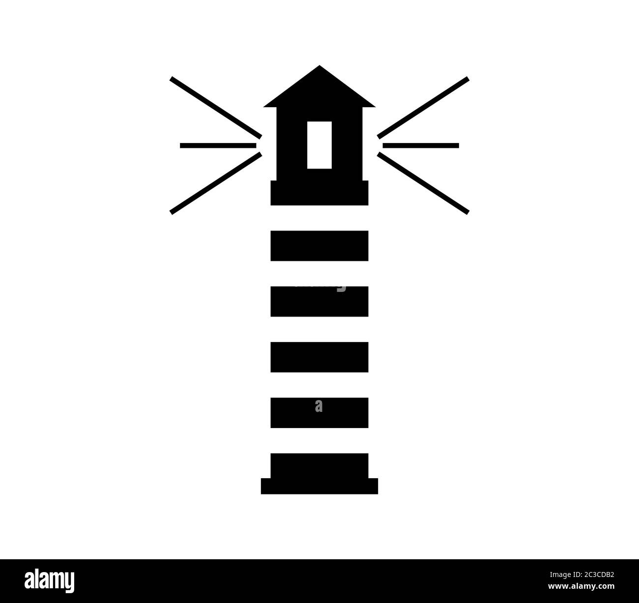 icône phare illustrée dans vecteur sur fond blanc Banque D'Images
