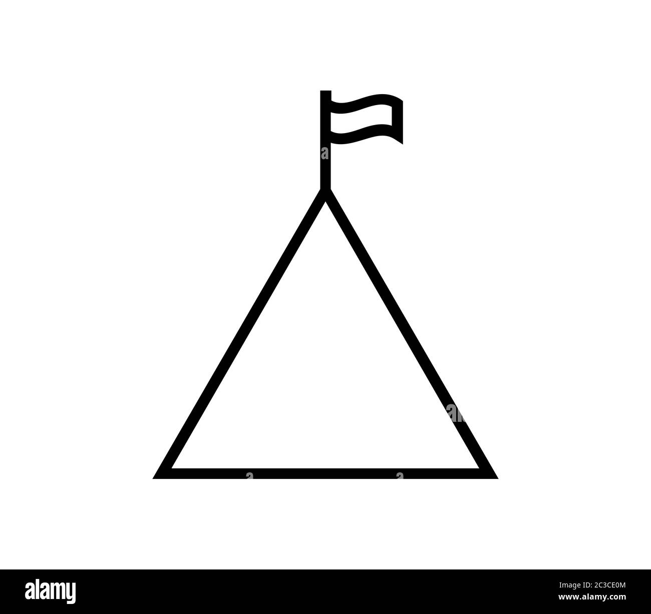 icône montagne illustrée dans vecteur sur fond blanc Banque D'Images