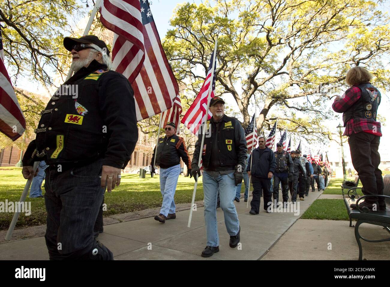 Austin, Texas États-Unis, mars 2013 : les anciens combattants de la guerre du Vietnam assistent à une cérémonie révolutionnaire pour le Texas Capitol Vietnam Veterans Monument, qui sera un rappel du service et du sacrifice des Texans dans cette guerre. MKC/Bob Daemmrich Photography, Inc Banque D'Images