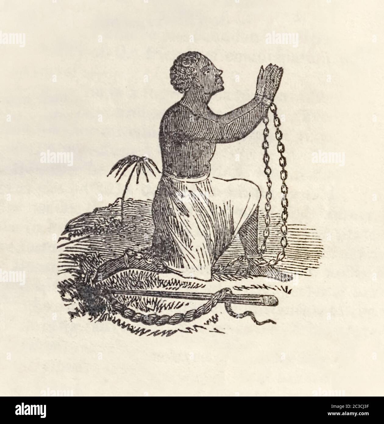 Pétrir L Emblème De La Société Anti Slavery Montrant Un Esclave Africain Manaché Qui Plaide