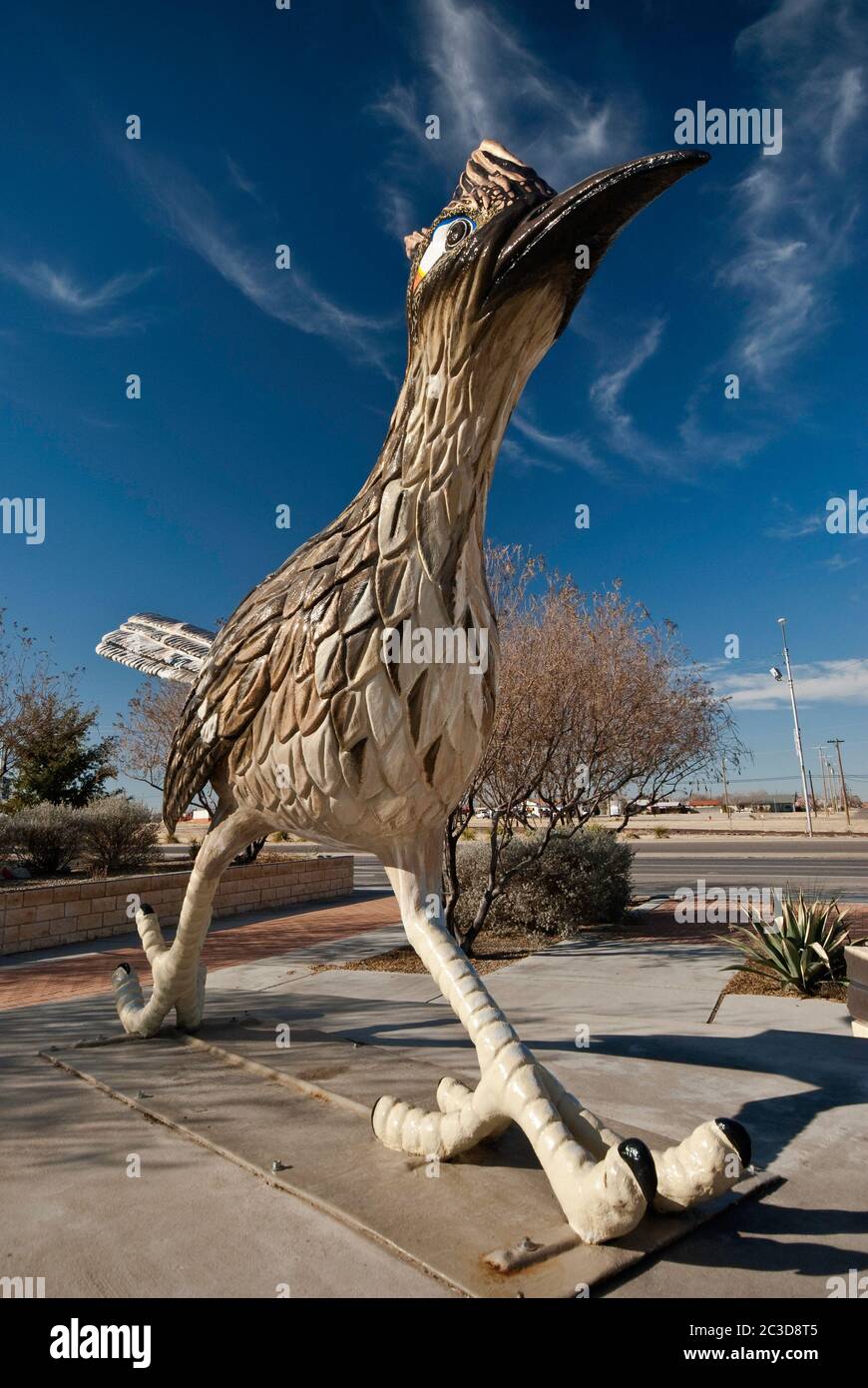 Paisano Pete, statue de roadrunner à fort Stockton, Texas, États-Unis Banque D'Images