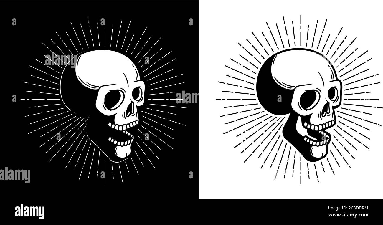 Culotte taille basse à motif tête de mort et lunettes de soleil - style imprimé Illustration de Vecteur