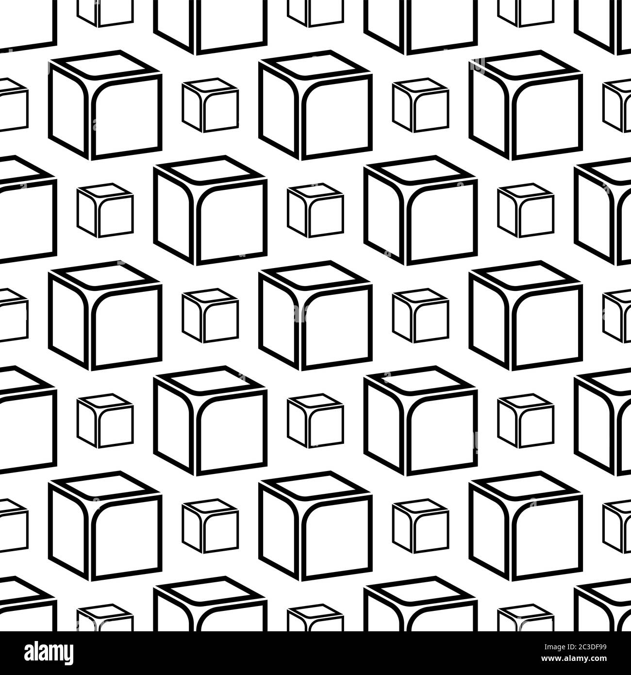 Icône de cube, 3d Line Art Design illustration d'un motif vectoriel sans  couture Image Vectorielle Stock - Alamy