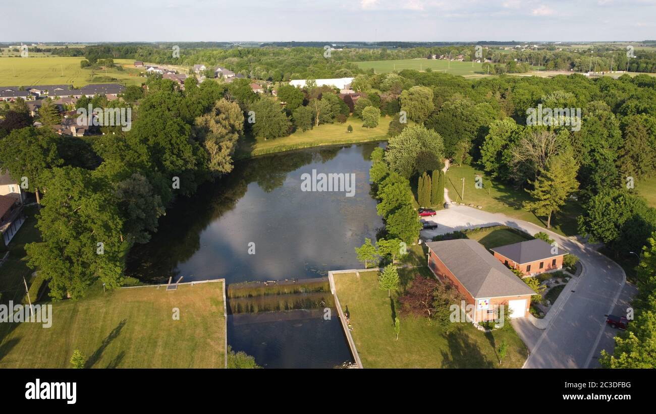 Parc MacNaughton Exeter aérien Ontairo Canada Banque D'Images