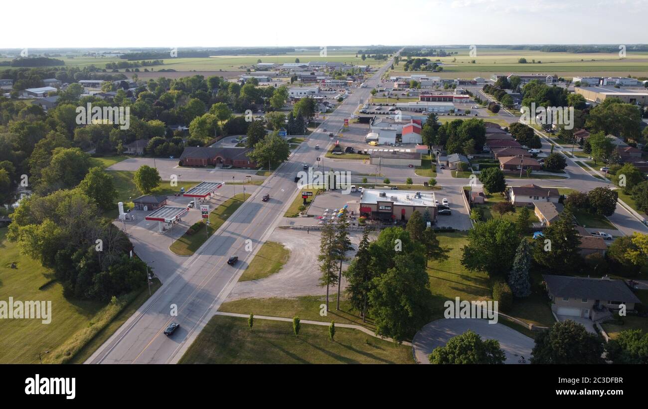 Exeter Ontario Canada Centre-ville 2020 antenne Banque D'Images