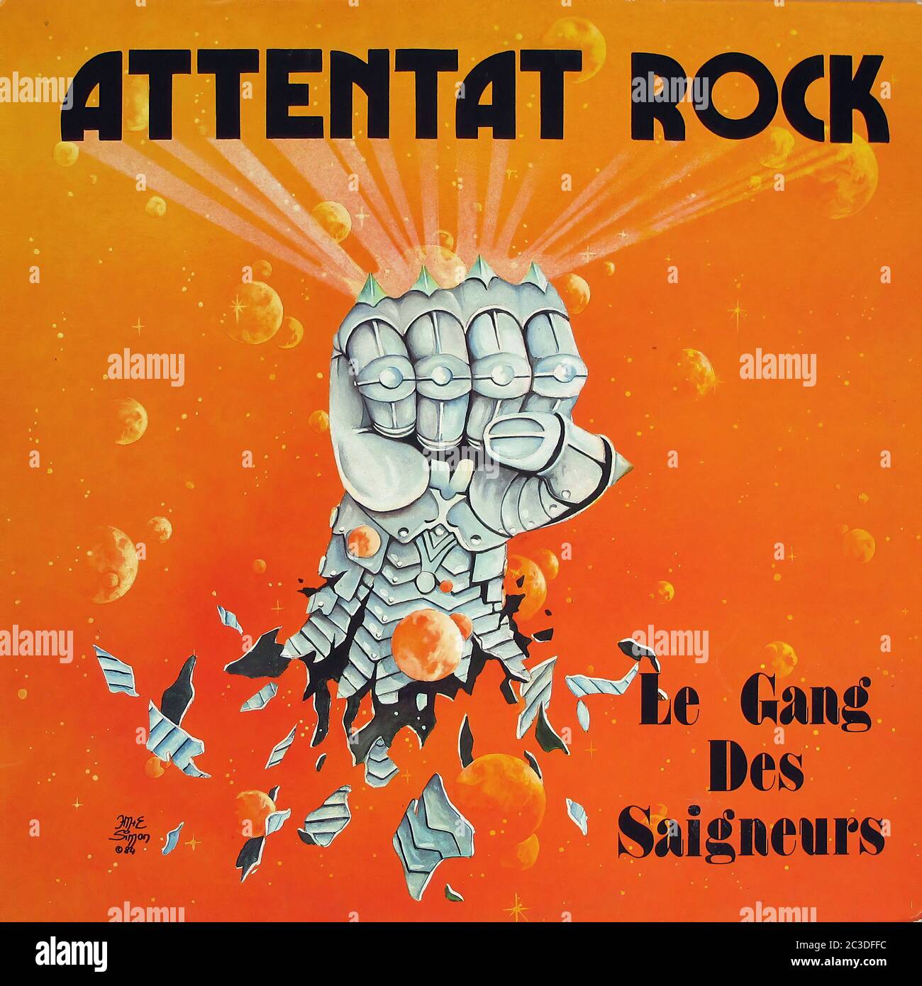 ATTENTAT ROCK le Gang des Saigneurs Devil's Records - Vintage 12'' LP couverture en vinyle Banque D'Images