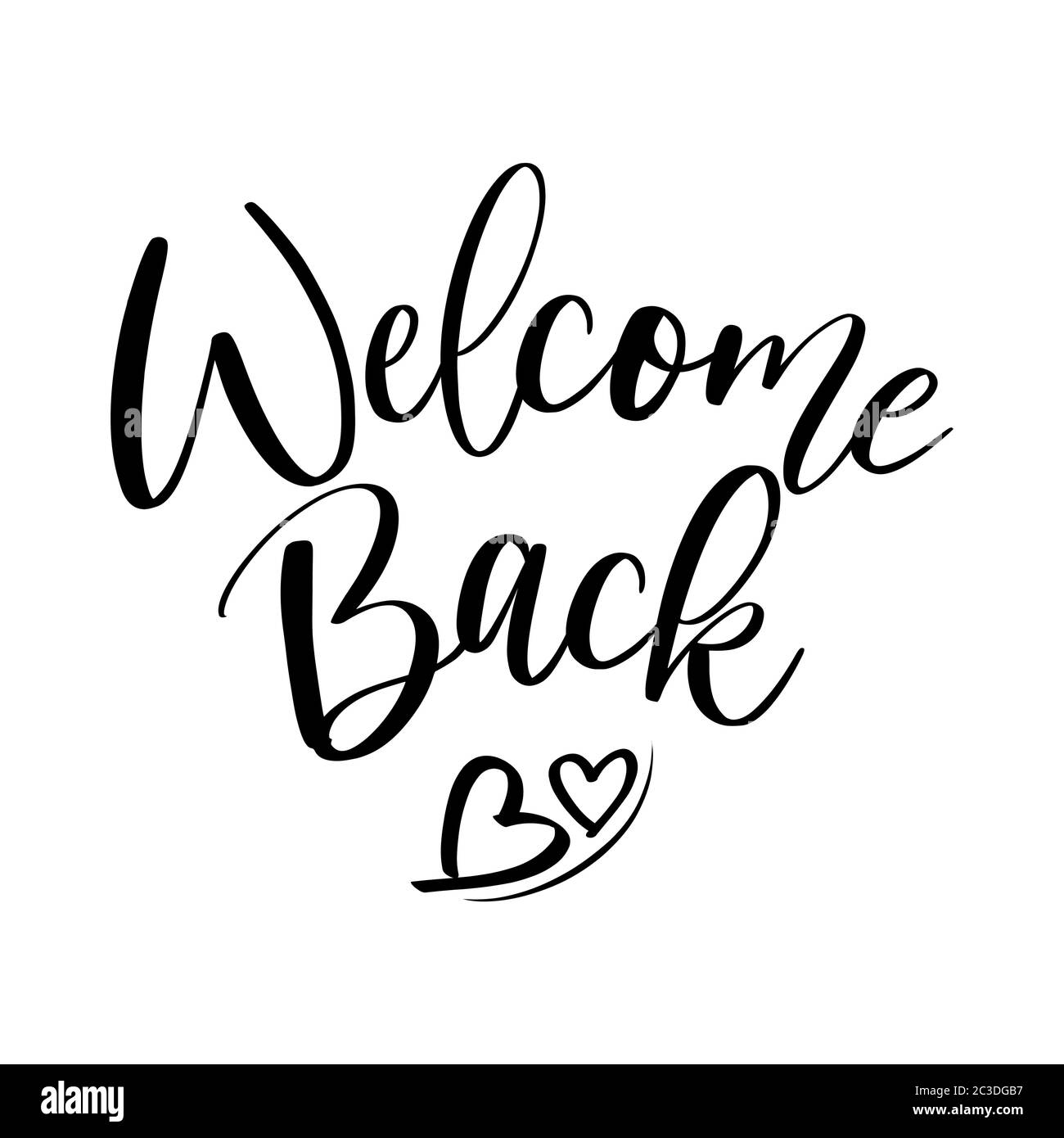 Bienvenue ! - lettrage manuscrit. Typographie dessinée à la main. Idéal pour la réservation de ferraille, les affiches, les cartes de vœux, les bannières, les textiles, les cadeaux, les T-shirts, mu Illustration de Vecteur