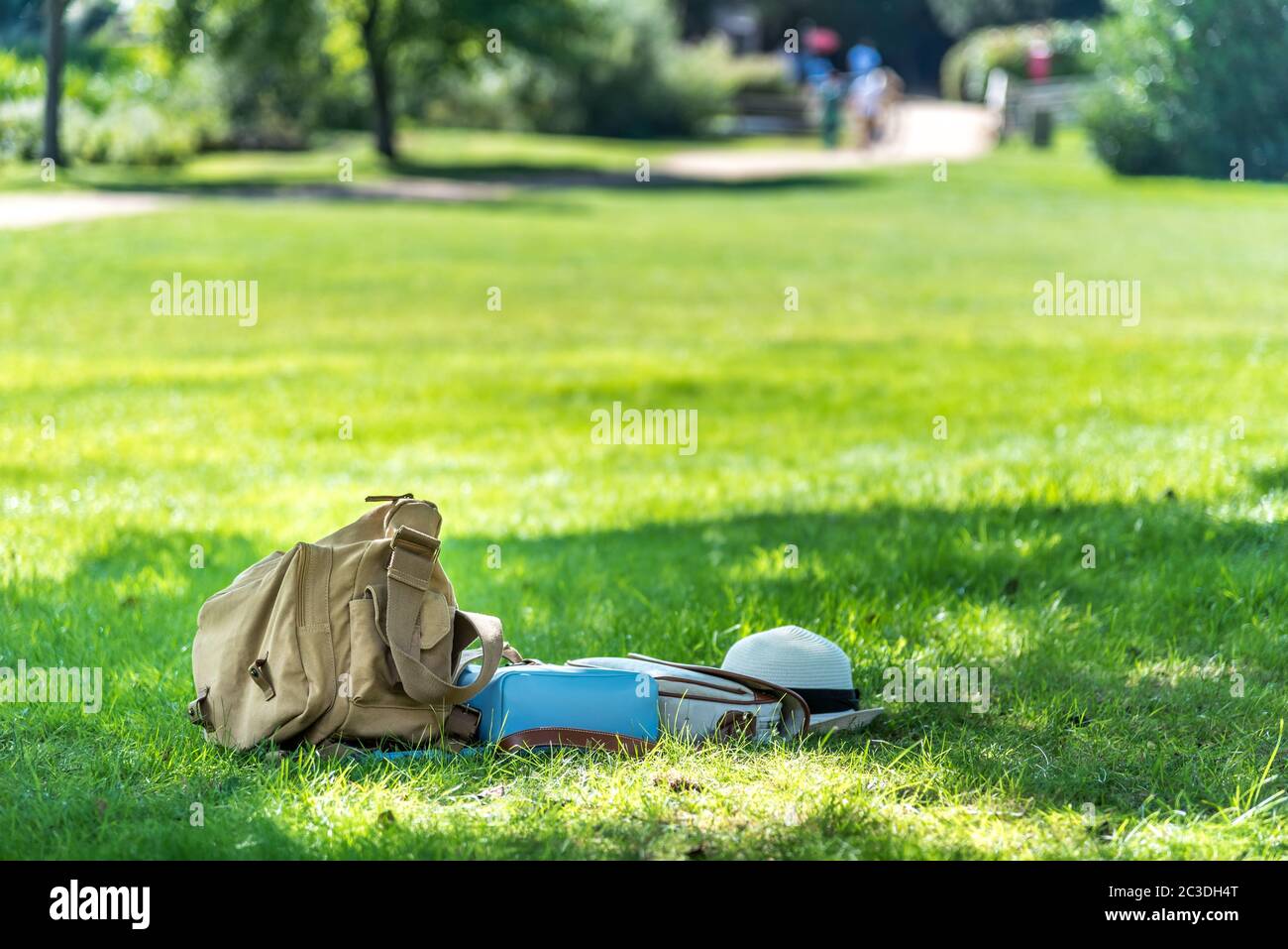 sacs d'herbe dans le parc. Banque D'Images