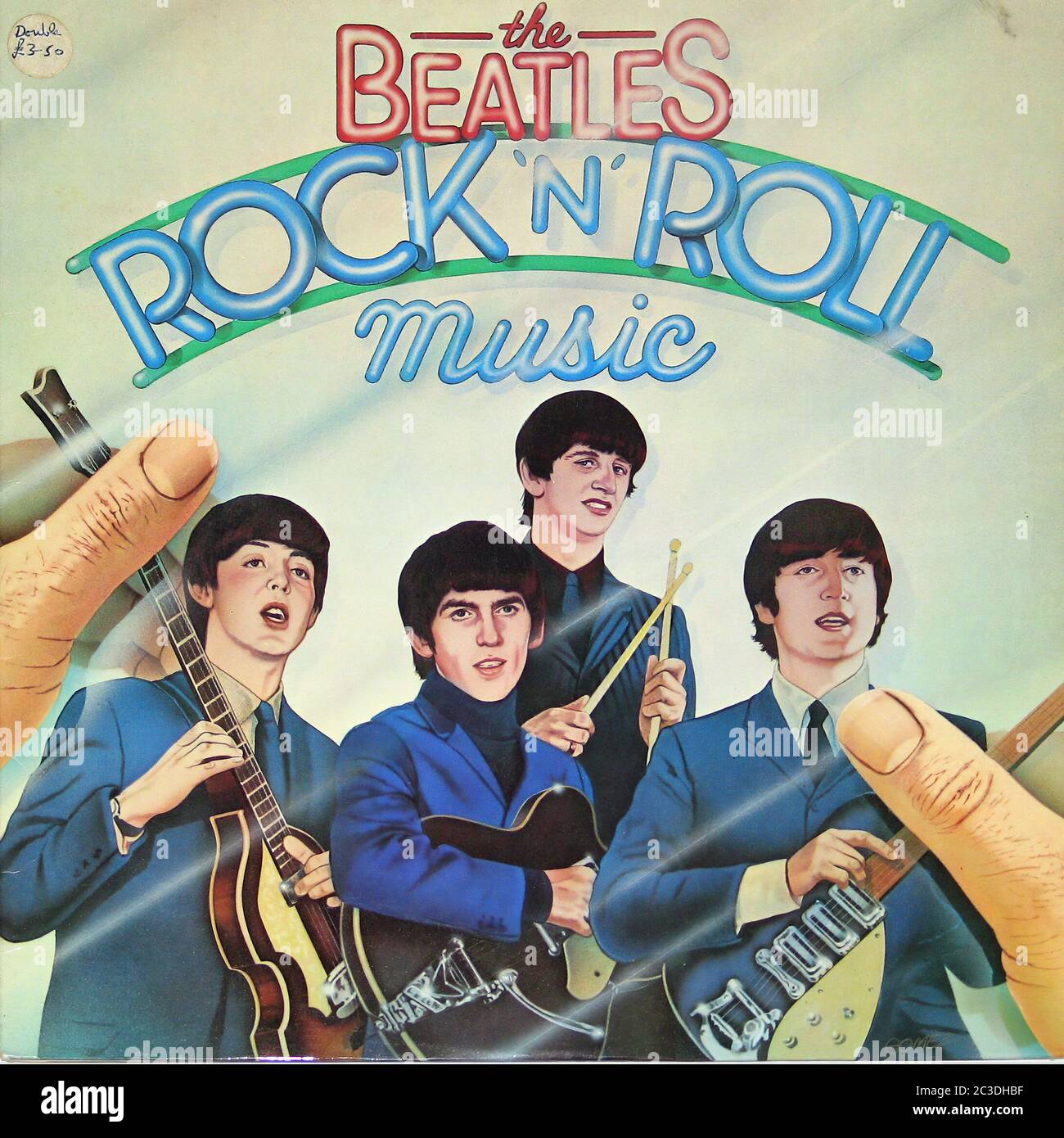 Beatles Rock and Roll Music - Vintage 12'' vinyle LP 02 couverture Banque D'Images