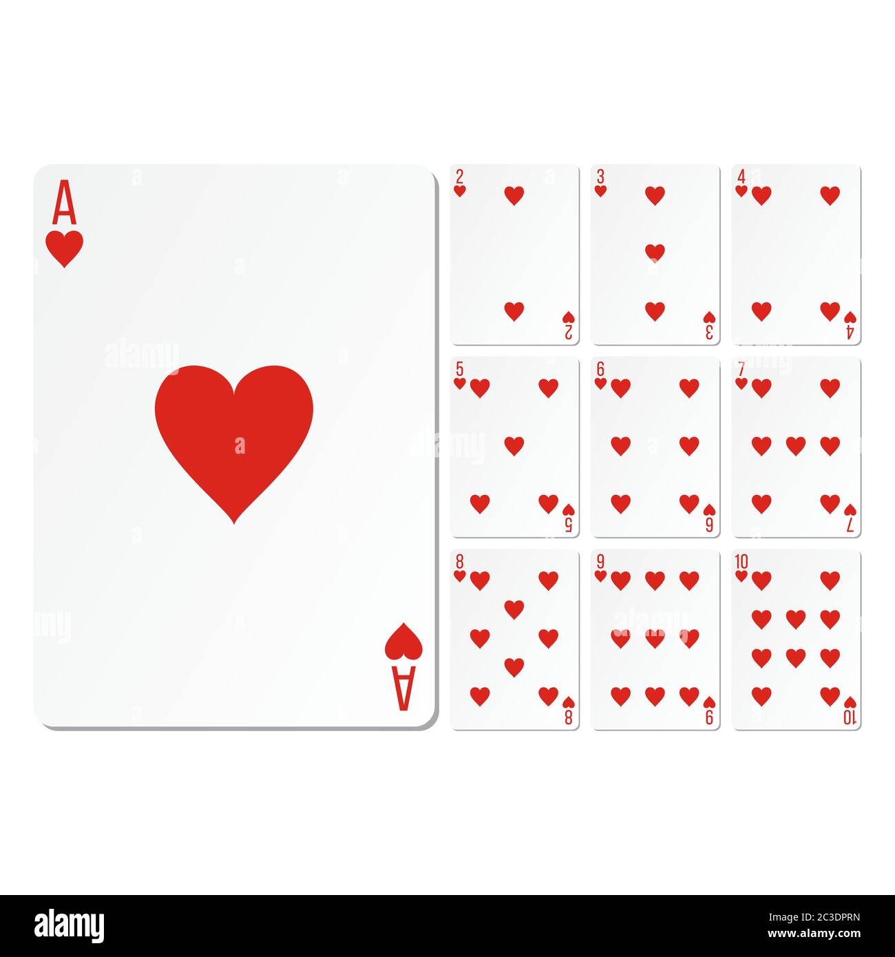 jeu de coeurs cartes à jouer dessin vectoriel illustration Image Vectorielle Stock Alamy