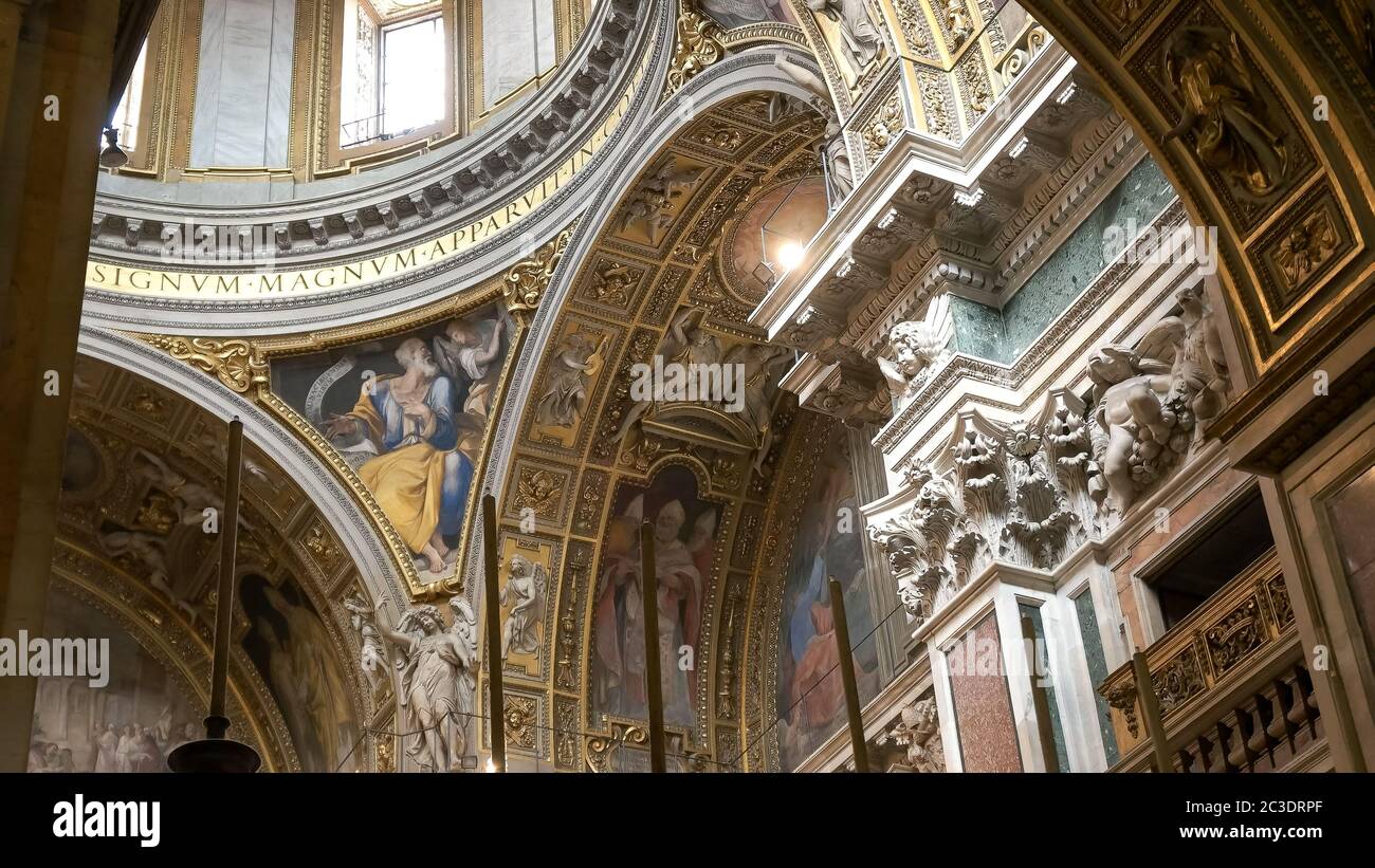 ROME, ITALIE - 30 SEPTEMBRE 2015 : détails des murs et du dôme de la basilique santa maria maggiore, rome Banque D'Images
