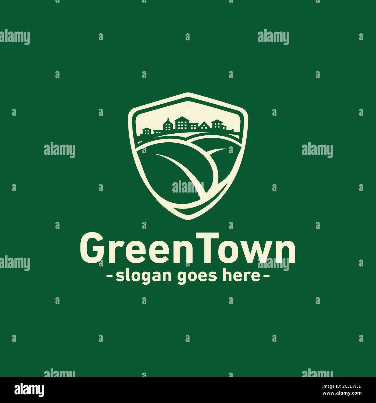 Logo Green Town. Vecteur et illustration. Illustration de Vecteur