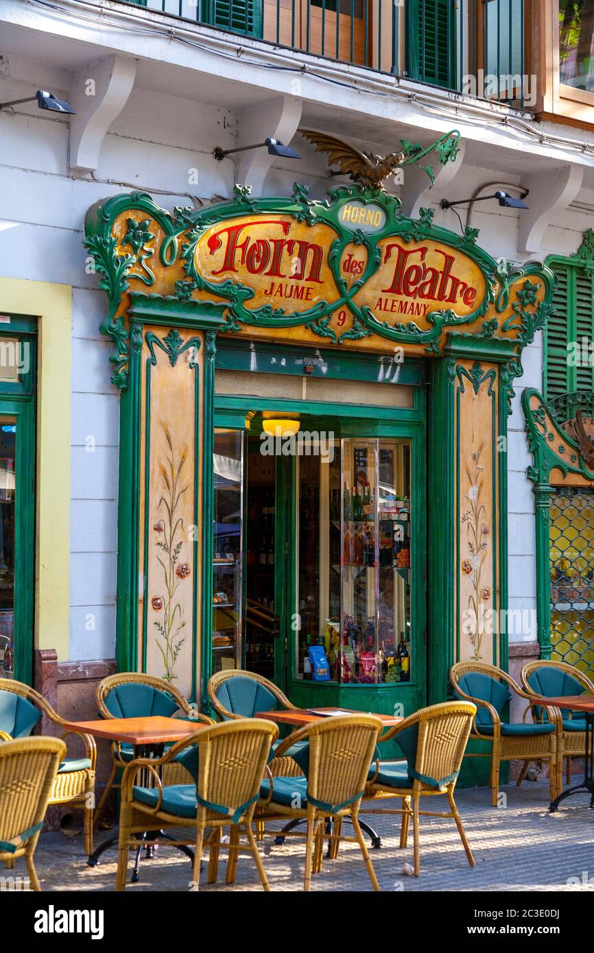 Restaurant Forn des Teatre dans la vieille ville, Palma, Majorque, Espagne Banque D'Images