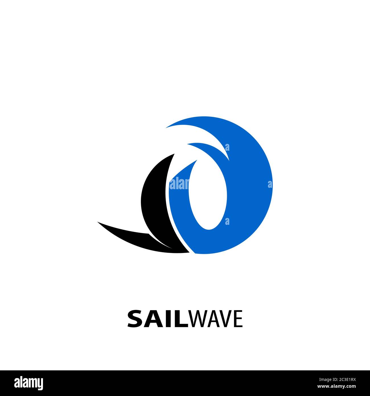 Concept de design de logo d'entreprise de voile, isolé sur fond blanc. Illustration de Vecteur