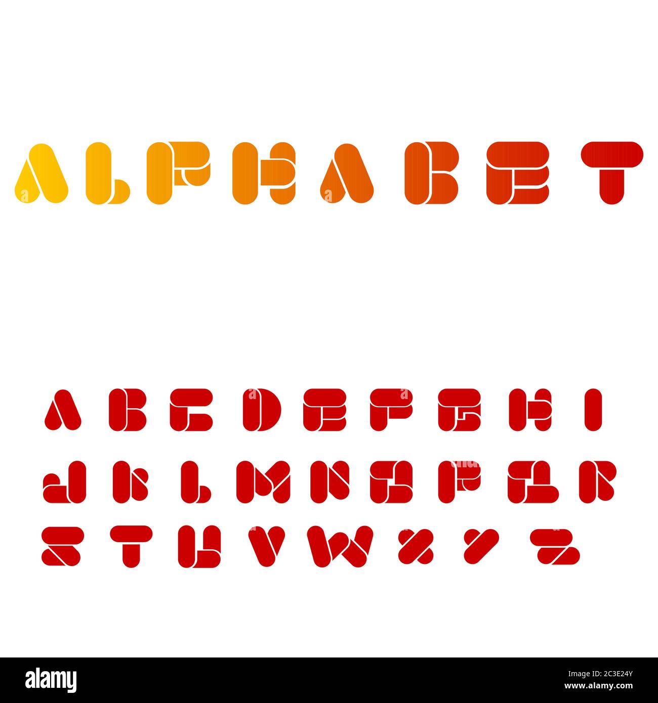 Motif vectoriel alphabétique, modèle de logo graphique de police, élément de design, isolé sur fond blanc. Illustration de Vecteur