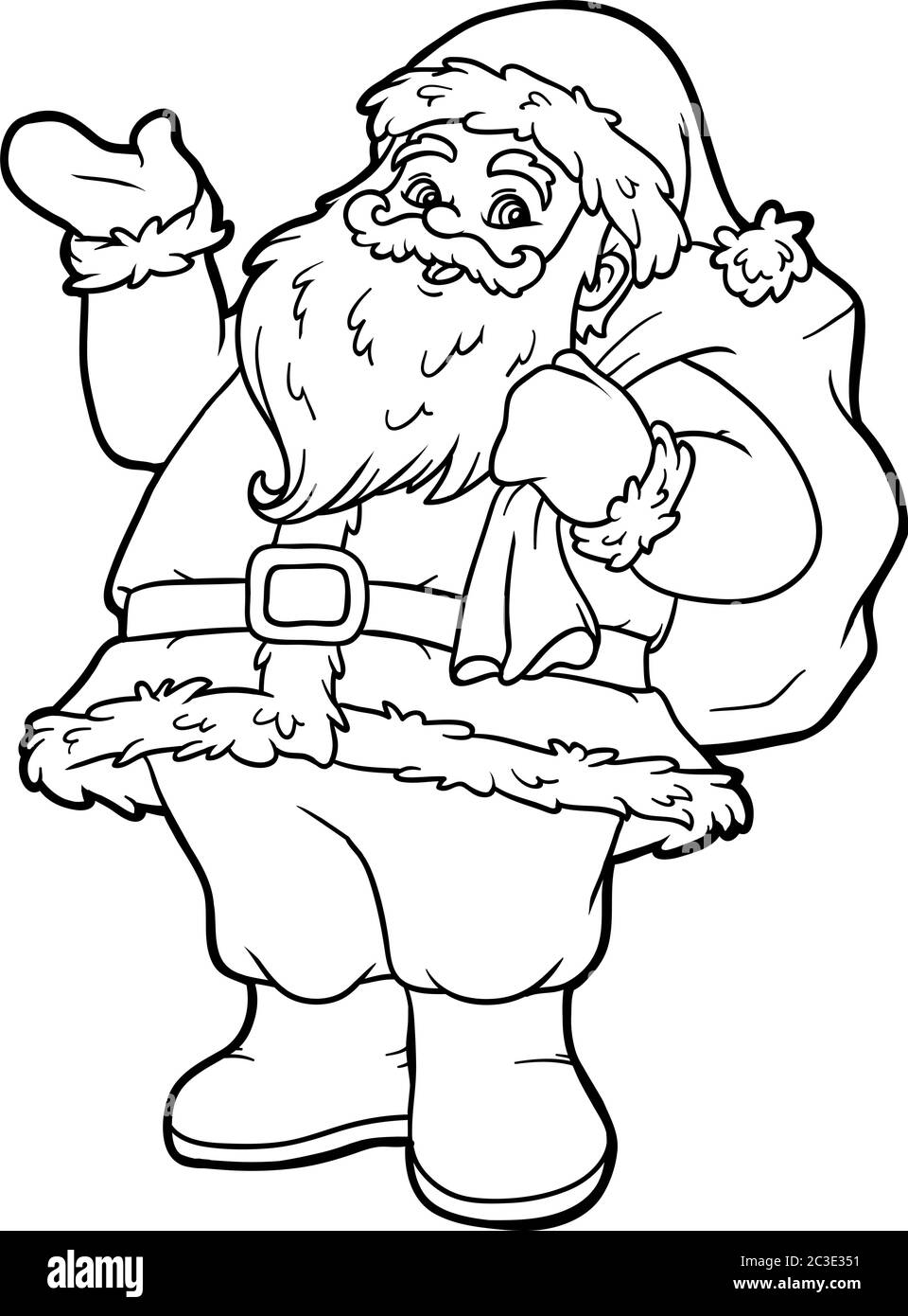 Livre de coloriage pour enfants, Père Noël Illustration de Vecteur